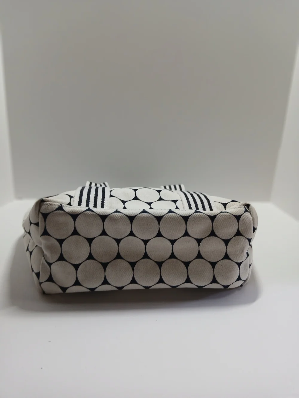 Lacoste Polka Dot Canvas Mini Tote Bag in White and Black